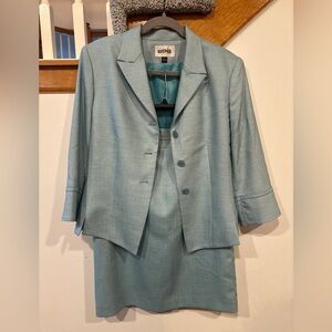 Kasper Blue Women's Skirt and Blazer Suit Set